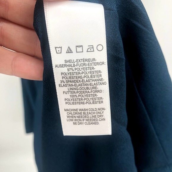 DRESS THE POPULATION Catalina Peacock Blue Fit & Flare Cocktail Dress XS NEW - Picture 8 of 11